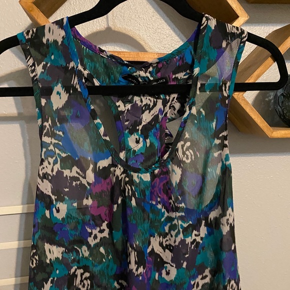 Ali & Kris Colorful Semi-sheer Racerback Tank - Picture 2 of 5